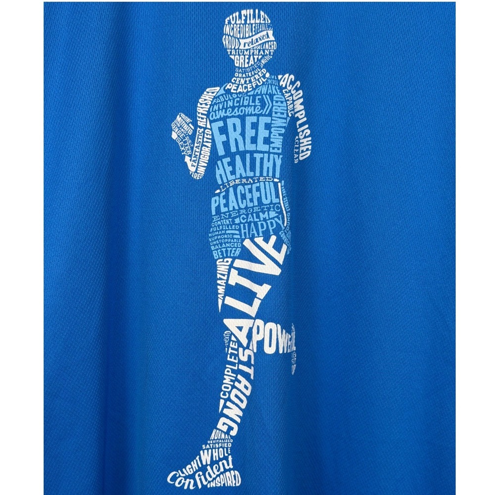 Brooks Running Shirt Mens Large Blue Graphic Tee Equilibrium Technology Active